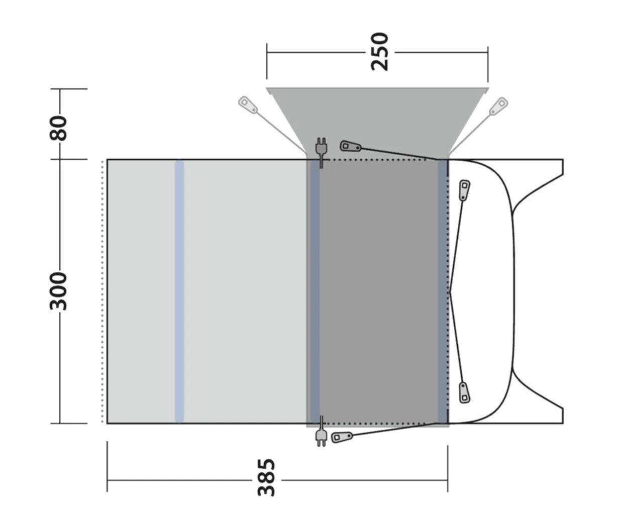 Outwell Blossburg 380 Air Drive Away Awning - Image 2