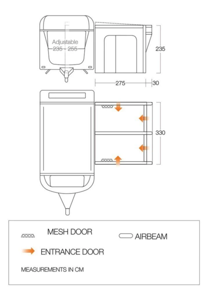 Vango Airbeam Vango Riviera Air 330 Elements ProShield Caravan Awning (2023) - Image 3